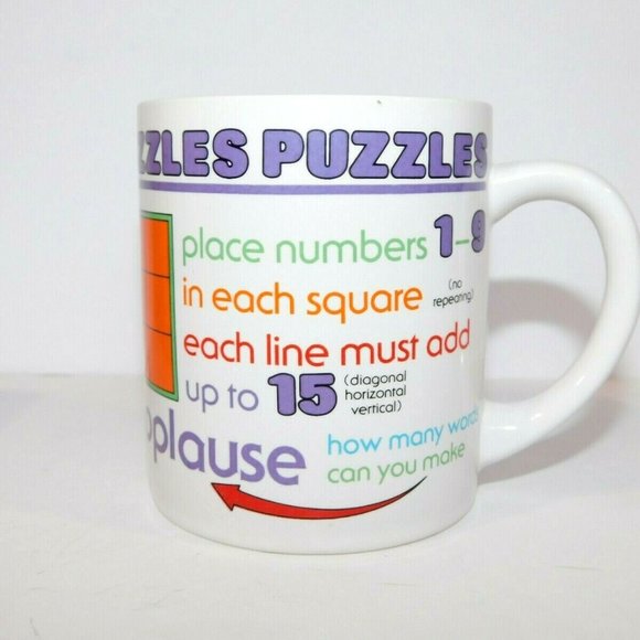 VTG 1985 Applause MUGS AT PLAY Brain  Puzzle Mug - Picture 2 of 8